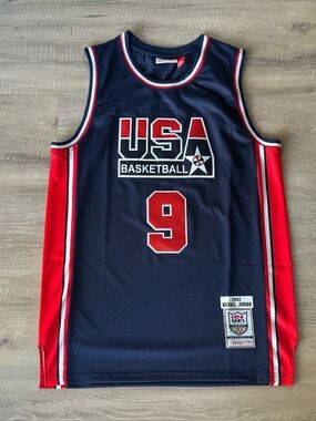 Michael Jordan USA Basketball Navy & Red Jersey - #9